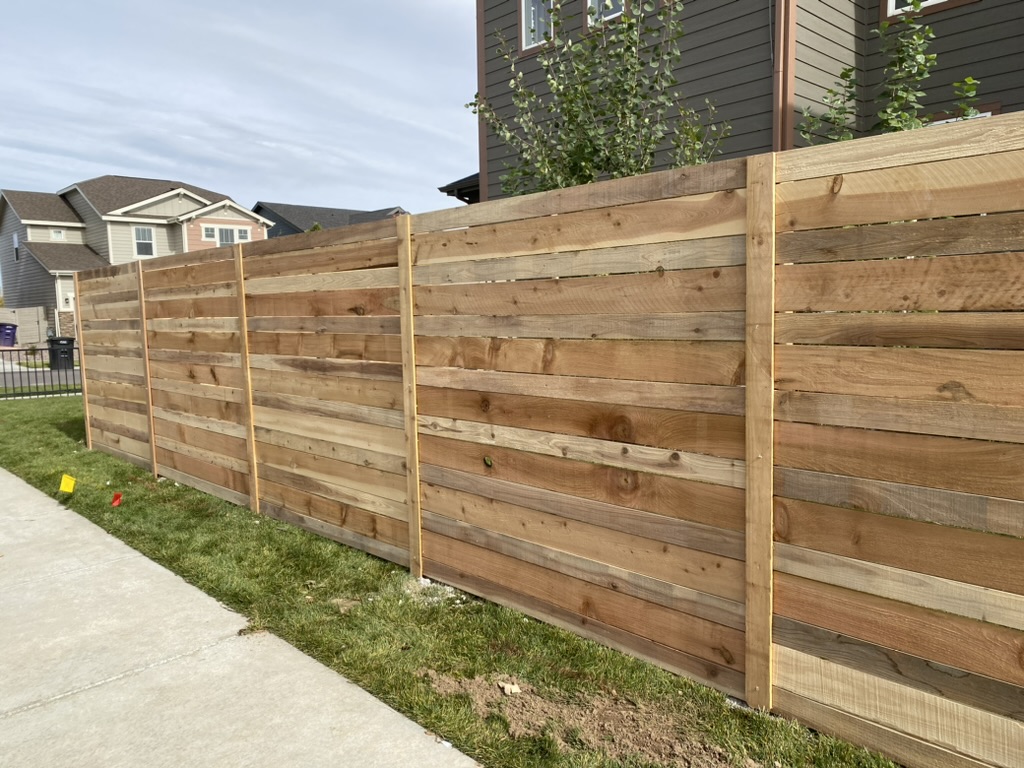 Horizontal Western Red Cedar fence