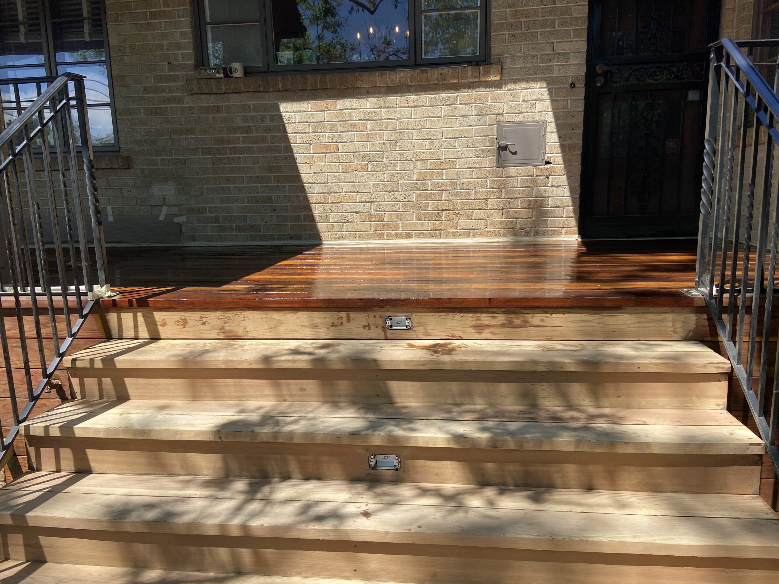 Semi-transparent stain deck restoration
