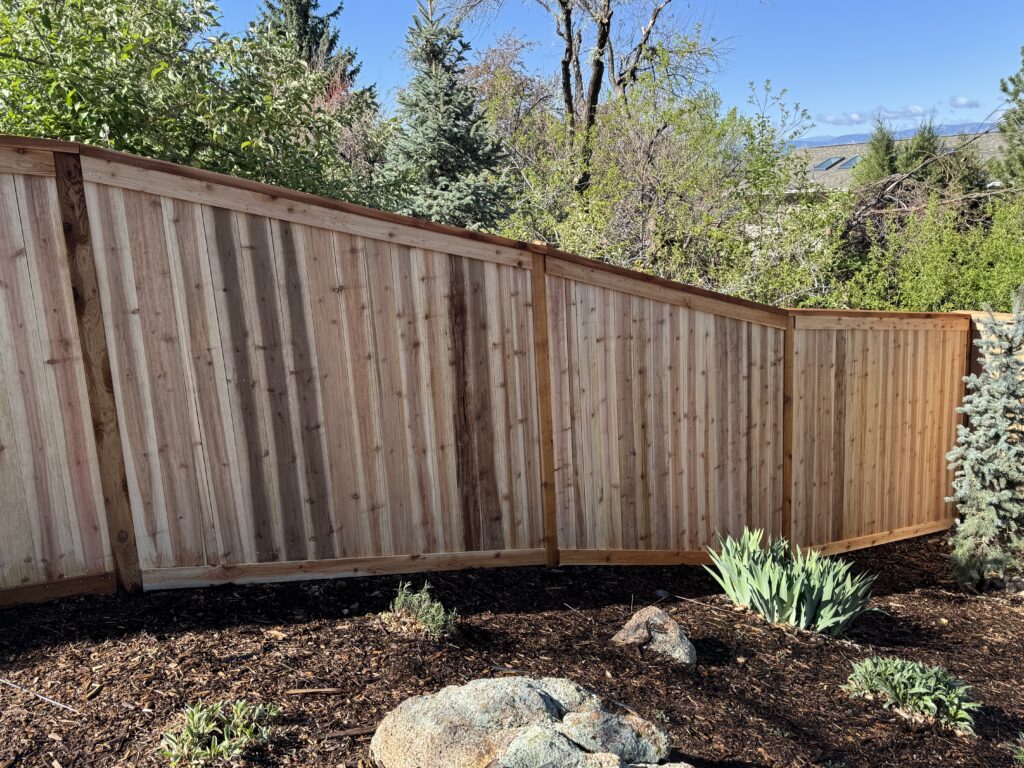 Custom Board on Board Western Red Cedar privacy fence by Valenzuela Fence in Denver, Colorado