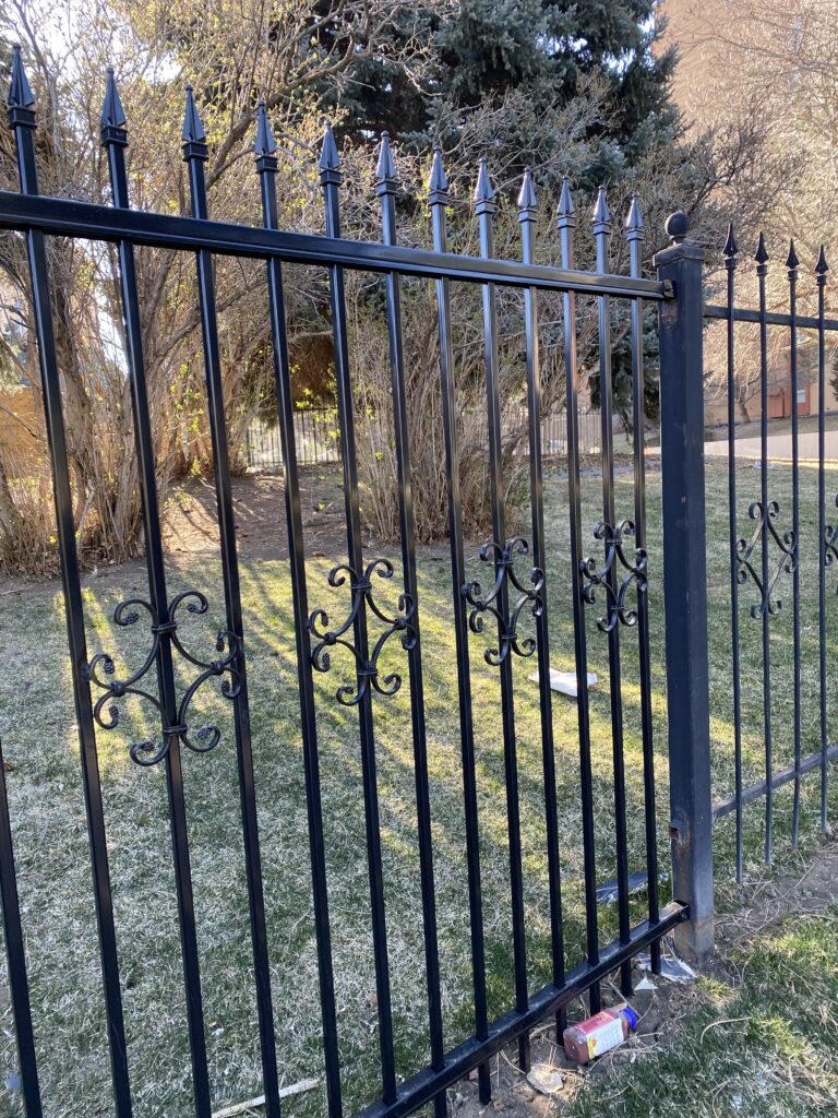 Ornamental iron fence installation in Denver by Valenzuela Fence